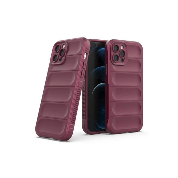iPhone 12 Pro Kılıf Optimum Silikon - Bordo - Resim 2