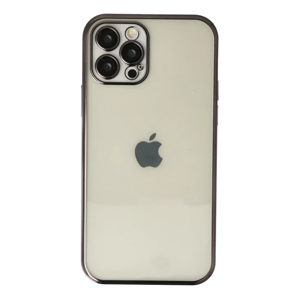 iPhone 12 Pro Max Kılıf Kamera Korumalı Lensli Silikon - Siyah ürün görseli 1