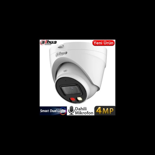 DAHUA IPC-HDW1431V-SA, 4Mpix, 2,8mm Lens, H265+, 30Mt Gece Görüşü,  Mikrofonlu, PoE Dome IP Kamera ürün görseli 1