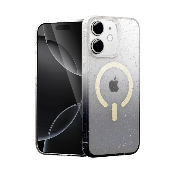 iPhone 12 Pummel Shiny Magsafe Kapak - Siyah ürün görseli 1