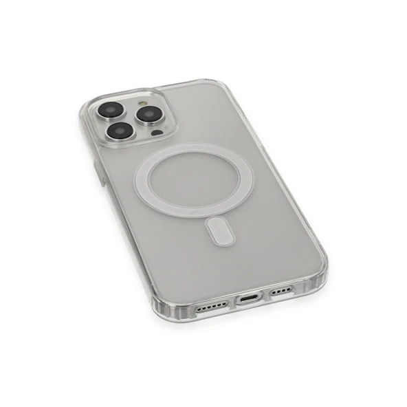 iPhone 13 Pro Max Kılıf Matte Şeffaf Magneticsafe - Şeffaf - Resim 4