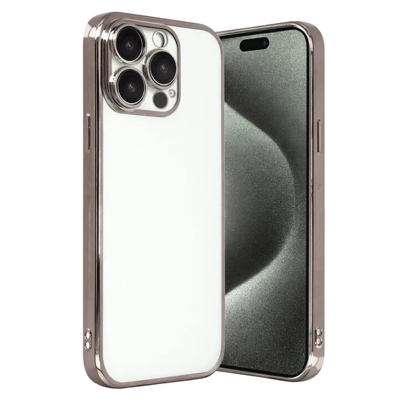 iPhone 15 Pro Max Kamera Korumalı Lensli Silikon - Titan Gri ürün görseli 1
