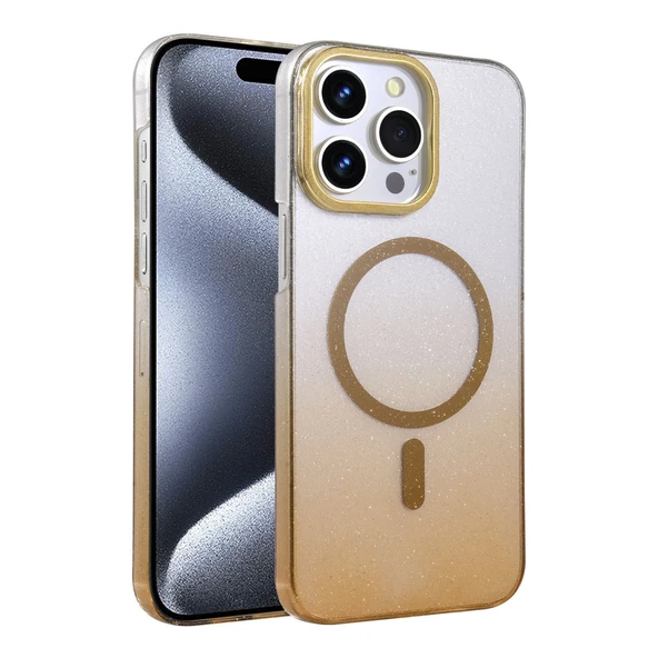 iPhone 14 Pro Max Glossy Magsafe Kapak - Çöl Titanyum ürün görseli 1