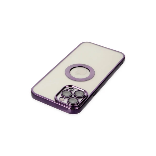 iPhone 12 Pro Kılıf Slot Silikon - Mor - Resim 4
