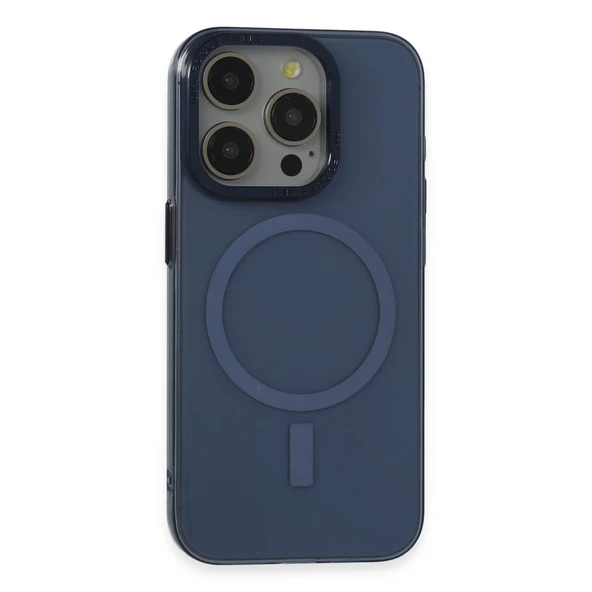 iPhone 15 Pro Kılıf Anka Pc Magneticsafe Sert Metal Kapak - Lacivert ürün görseli 1