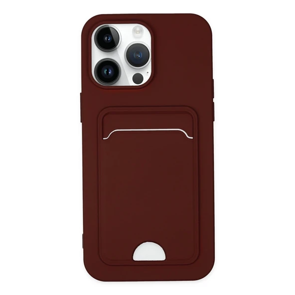 iPhone 14 Pro Kılıf Kelvin Kartvizitli Silikon - Bordo ürün görseli 1
