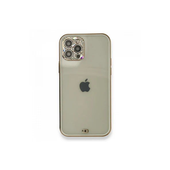 iPhone 12 Pro Kılıf Liva Taşlı Silikon - Beyaz ürün görseli 1