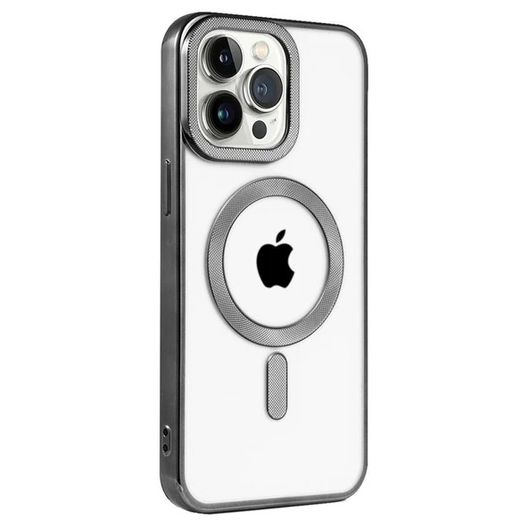iPhone 15 Pro Kılıf Kronos Magsafe Kapak - Siyah - Resim 2