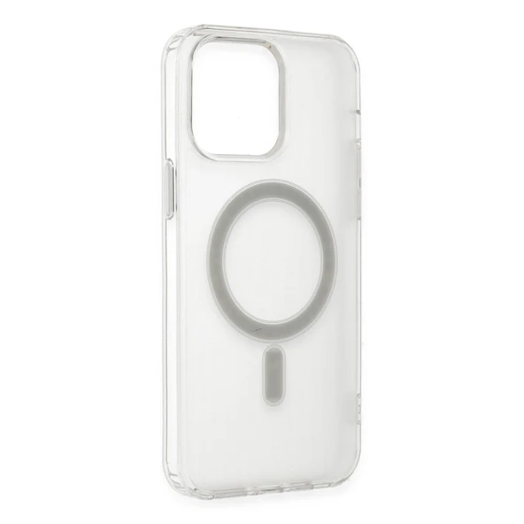iPhone 13 Pro Max Kılıf Matte Şeffaf Magneticsafe - Şeffaf - Resim 6