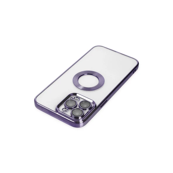 iPhone 14 Pro Max Kılıf Slot Silikon - Mor - Resim 5