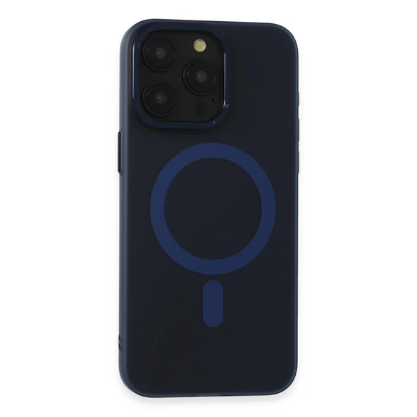 iPhone 15 Pro Max Kılıf Lodos Magneticsafe Mat Kapak - Mavi ürün görseli 1