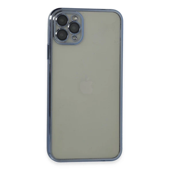 iPhone 11 Pro Max Kılıf Kamera Korumalı Lensli Silikon - Açık Mavi ürün görseli 1