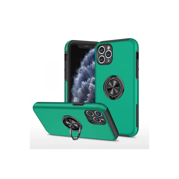 iPhone 11 Pro Max Kılıf Elit Yüzüklü Kapak - Yeşil ürün görseli 1