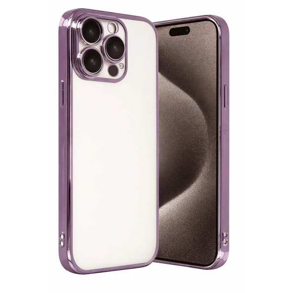 iPhone 15 Pro Max Kamera Korumalı Lensli Silikon - Mor ürün görseli 1
