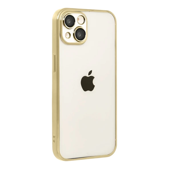 iPhone 15 Kamera Korumalı Lensli Silikon - Gold ürün görseli 1