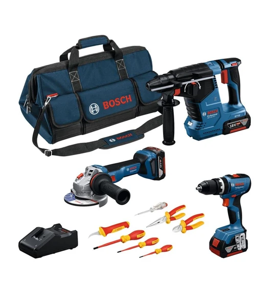 Bosch GSB + GWS+ GBH+ 18v 3x5.0Ah Kombi Set ürün görseli 1