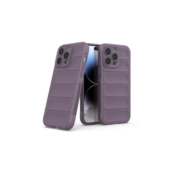 iPhone 15 Pro Kılıf Optimum Silikon - Mor - Resim 2