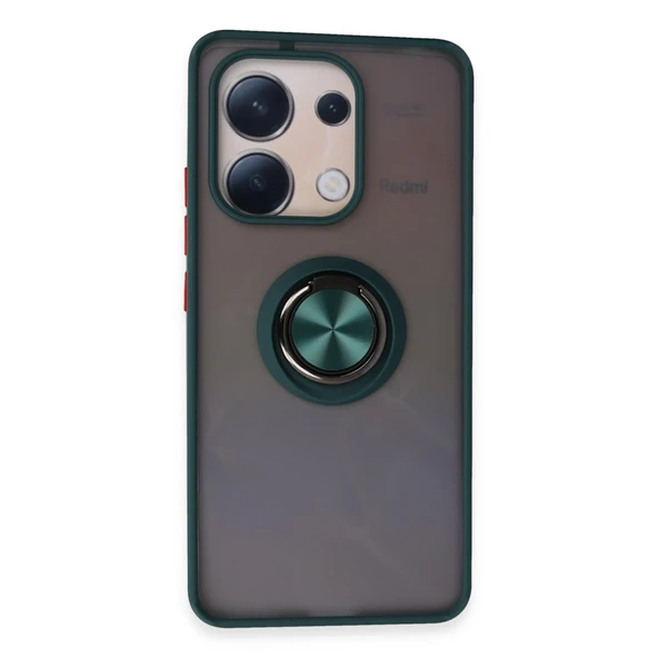 Xiaomi Redmi Note 13 4g Kılıf Montreal Yüzüklü Silikon Kapak - Yeşil ürün görseli 1