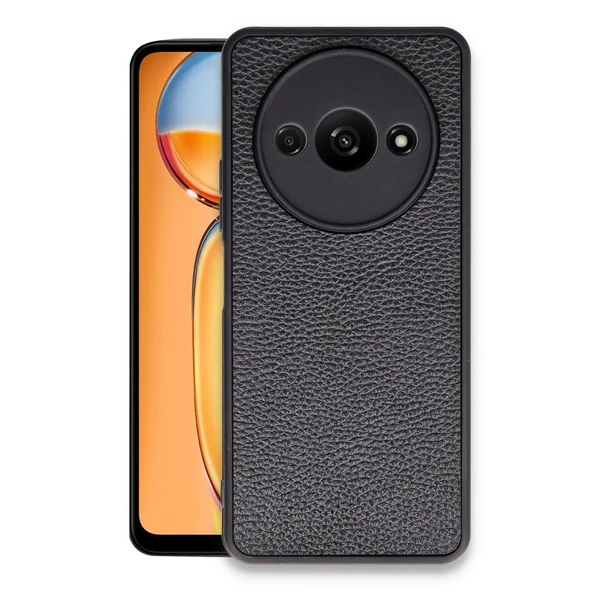 Xiaomi Redmi A3 4g Kılıf Aras Deri Kapak - Siyah ürün görseli 1