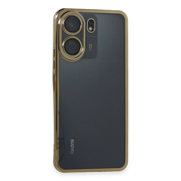 Xiaomi Redmi 13c Kılıf Kamera Korumalı Lensli Silikon - Gold ürün görseli 1