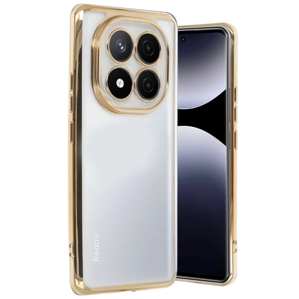 Xiaomi Redmi Note 14 Pro Plus Kılıf Kamera Korumalı Lensli Silikon - Gold ürün görseli 1