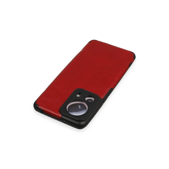 Xiaomi Mi 13 Lite Kılıf Loop Deri Silikon - Kırmızı - Resim 3
