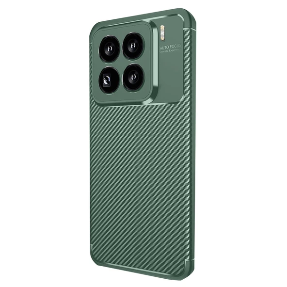 Xiaomi Mi 15 Pro Kılıf Auto Focus Karbon Kapak - Koyu Yeşil ürün görseli 1