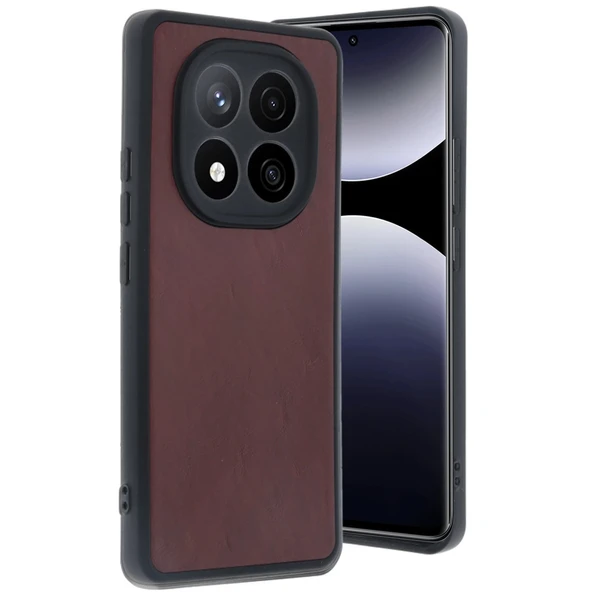 Xiaomi Redmi Note 14 Pro 4g Kılıf Aras Deri Kapak - Bordo ürün görseli 1