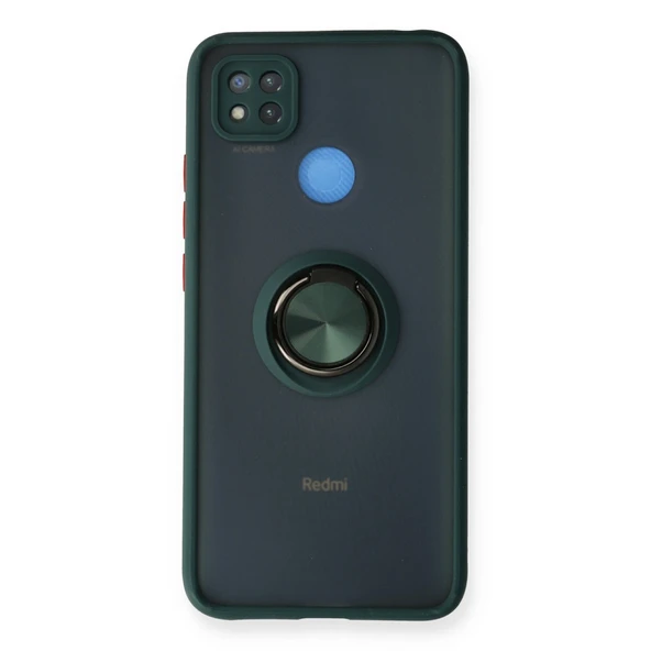 Xiaomi Redmi 9c Kılıf Montreal Yüzüklü Silikon Kapak - Yeşil ürün görseli 1