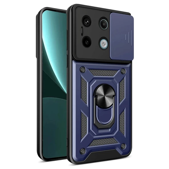 Xiaomi Redmi Note 13 Pro 4g Pars Lens Yüzüklü Silikon - Lacivert ürün görseli 1