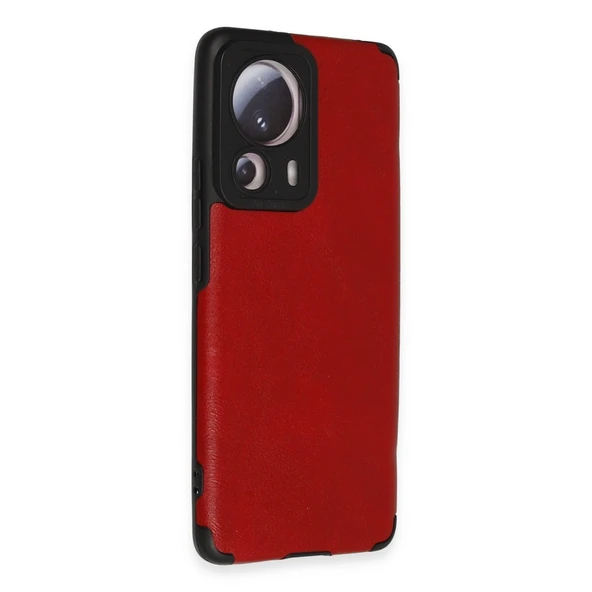 Xiaomi Mi 13 Lite Kılıf Loop Deri Silikon - Kırmızı - Resim 2