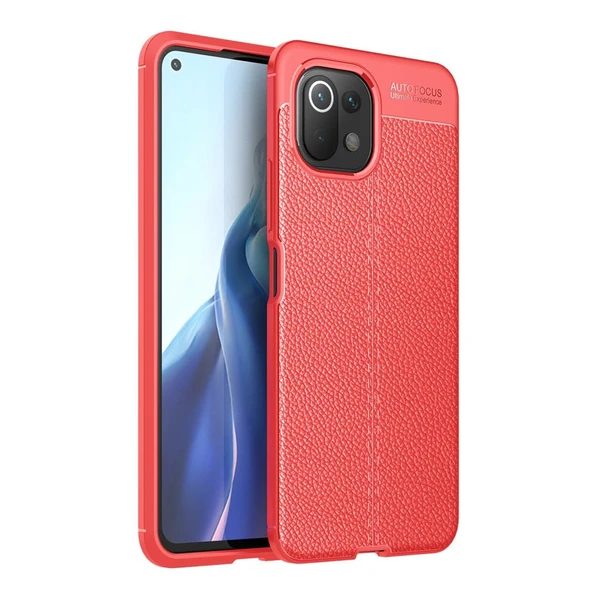 Xiaomi Mi 11 Lite Kılıf Auto Focus Kapak - Kırmızı ürün görseli 1