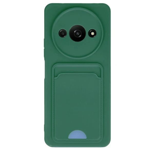 Xiaomi Redmi A3 4g Kılıf Kelvin Kartvizitli Silikon - Koyu Yeşil ürün görseli 1