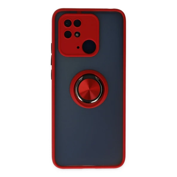 Xiaomi Poco C40 Kılıf Montreal Yüzüklü Silikon Kapak - Kırmızı ürün görseli 1