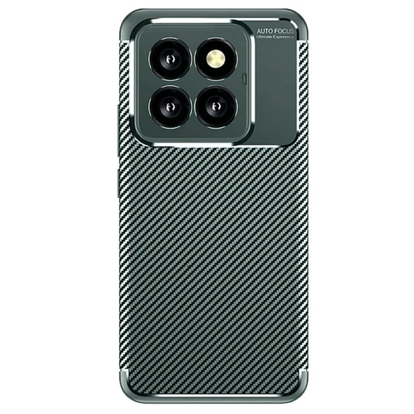 Xiaomi Mi 14t Pro Kılıf Auto Focus Karbon Kapak - Koyu Yeşil ürün görseli 1