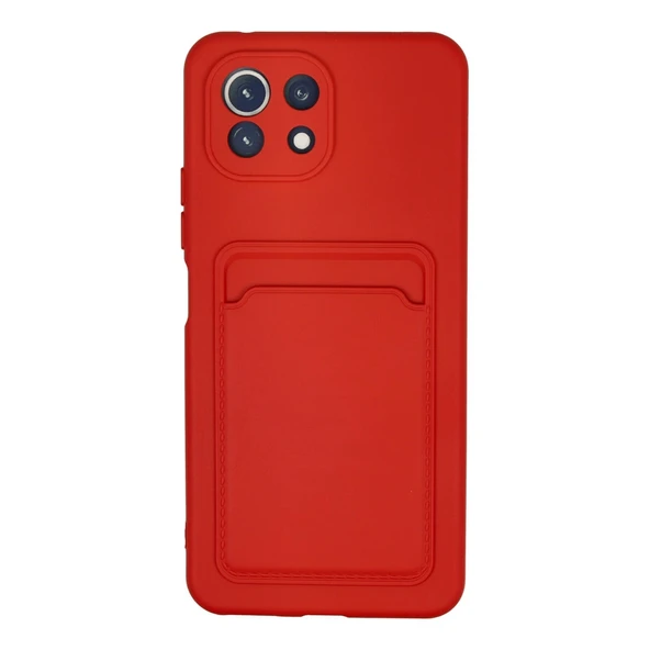 Xiaomi Mi 11 Lite Kılıf Kelvin Kartvizitli Silikon - Kırmızı ürün görseli 1