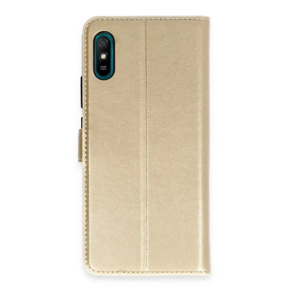 Xiaomi Redmi 9a Kılıf Trend S Plus Kapaklı Kılıf - Gold ürün görseli 1