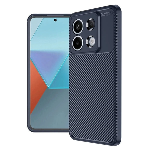 Xiaomi Redmi Note 13 Pro 4g Kılıf Auto Focus Karbon Kapak - Lacivert ürün görseli 1
