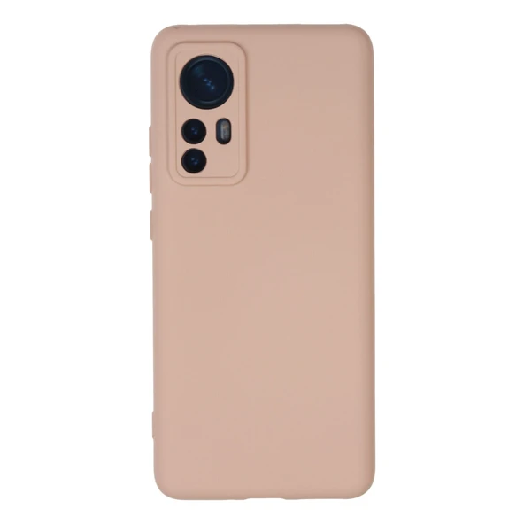 Xiaomi Mi 12 Kılıf Nano İçi Kadife Silikon - Pudra ürün görseli 1