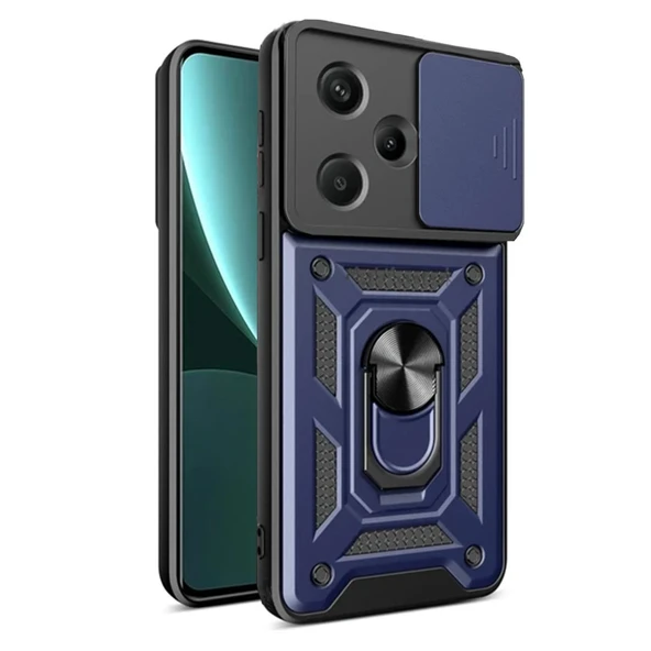 Xiaomi Redmi Note 13 Pro Plus Kılıf Pars Lens Yüzüklü Silikon - Lacivert ürün görseli 1