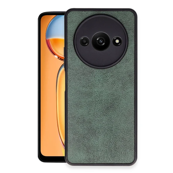 Xiaomi Redmi A3 4g Kılıf Aras Deri Kapak - Koyu Yeşil ürün görseli 1