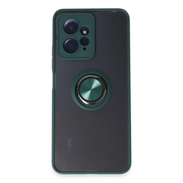 Xiaomi Redmi Note 12 4g Kılıf Montreal Yüzüklü Silikon Kapak - Yeşil ürün görseli 1