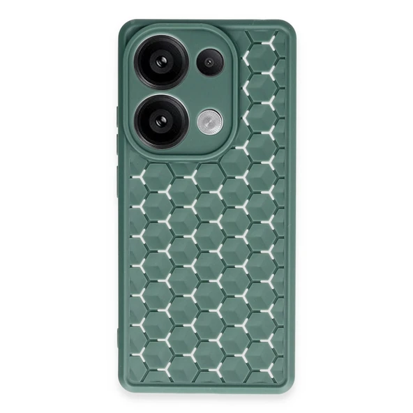 Xiaomi Redmi Note 13 Pro 4g Kılıf Petek Silikon Kapak - Koyu Yeşil ürün görseli 1
