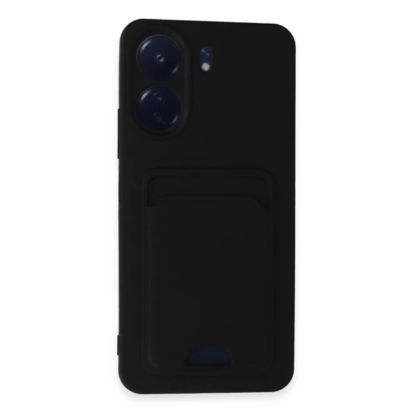 Xiaomi Redmi 13c Kılıf Kelvin Kartvizitli Silikon - Siyah ürün görseli 1