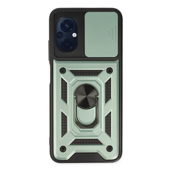 Xiaomi Poco M5 Kılıf Pars Lens Yüzüklü Silikon - Yeşil ürün görseli 1