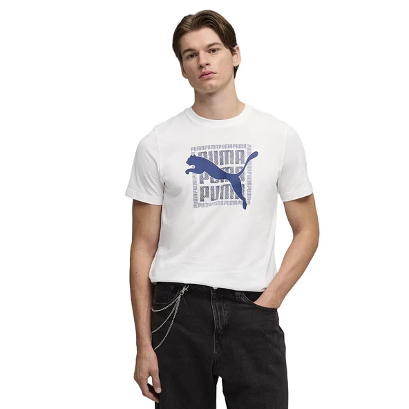Puma Graphic Erkek Beyaz Günlük Stil T-Shirt 69177502 ürün görseli 1
