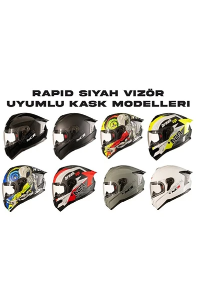 Rapid Siyah Vizör Camı - Resim 4