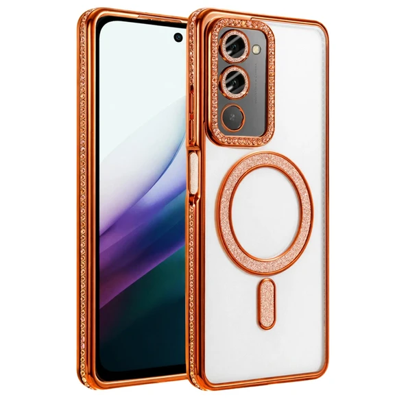 Xiaomi Redmi 15 4g Joke Simli Magneticsafe Kılıf - Turuncu ürün görseli 1