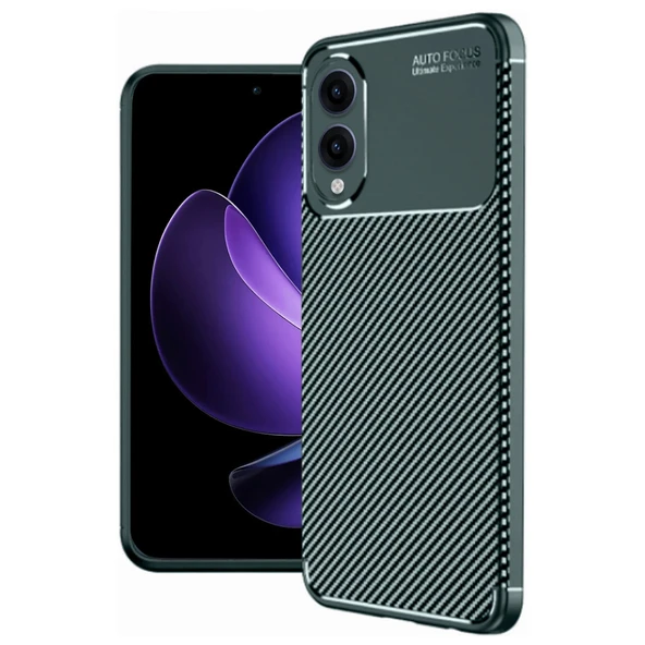 Samsung Galaxy S25 Edge Kılıf Auto Focus Karbon Kapak - Koyu Yeşil ürün görseli 1