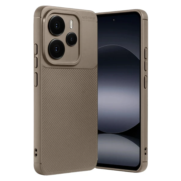 Xiaomi Note 14 5g Auto Focus Karbon Kapak - Kahverengi ürün görseli 1